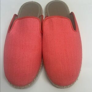 SAKS FIFTH AVENUE Coral Slip-On Espadrille Mules